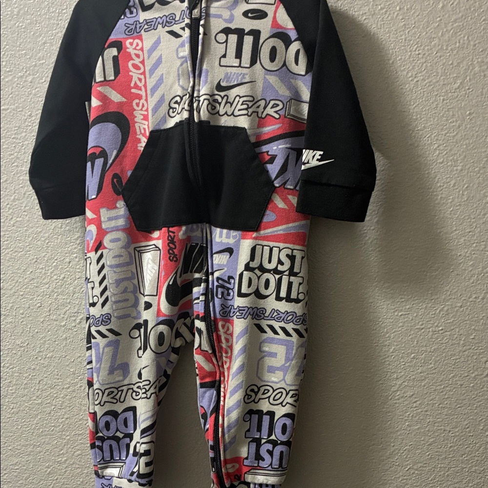 Nike Kids Jumpsuit with Graphic Print and Black Sleeves